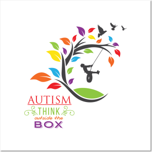 'Think Outside The Box' Awesome Autism Gift Posters and Art